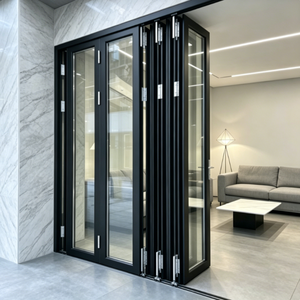 Folding Door Aluminum Alloy Frame Custom Exterior Patio Sliding Glass
