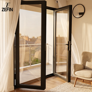 Thermal Break Aluminum Casement Door, Double Glazed Soundproof And Windproof Hinged Door, Energy Efficient Custom Size