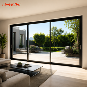 Residential Commercial Heavy Duty Thermal Break Automatic Sliding Door Glass Door