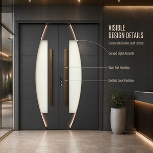 Hot Sale Thermal Break Aluminum Metal Door with Insulated Glass