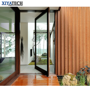 Custom Tempered Glass Aluminium Profile Pivot Door for Modern Interior Kitchens