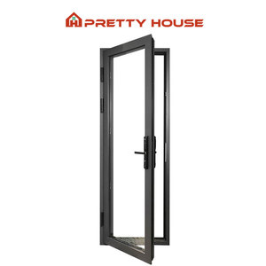 Custom House Front Doors Impact Double Triple Glazed Windproof Aluminum Glass Double Casement Swing Door