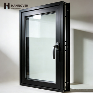 Slim Frame Aluminum Casement Window Stainless Steel Double Glass Thermal Break Modern Swing Minimalist