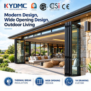 Thermal Break Exterior Bi Folding Door Outdoor Garden