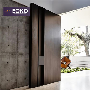 EOKO Wooden Stainless Steel Aluminum Front Entry Entrance Door for Villa Security Anti-Theft with Smart Lock